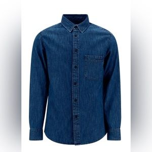 Isabel Marant Embroidered Denim Shirt Indigo Worn 4x